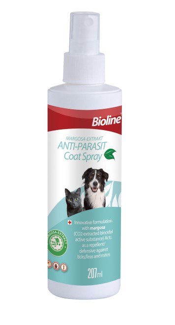 [6970117122008] Bioline Anti-Parasite Flea & Tick Dog Spray - 207ml