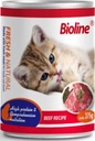 Bioline Canned Cat Food - 375g High-Protein Beef for Vitality & Digestion