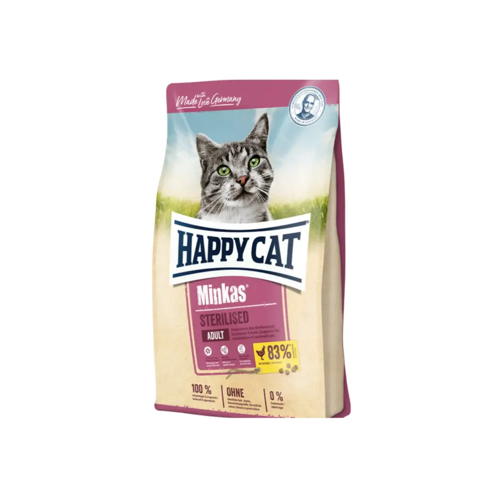 [4001967074222] Happy Happy Cat Minkas Sterilized Sterilized Dry Cat Food  10kg (Cat) – 10kg