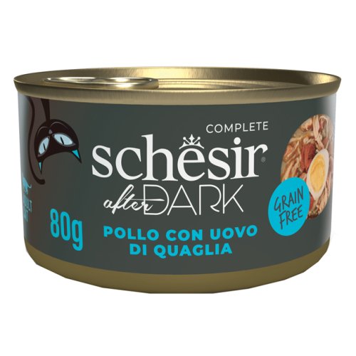 [SCINV21112103] Schesir After Dark Wholefood In Broth Chicken With Quail Egg Nutritious Wet Cat Food Can 80g