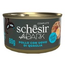Schesir After Dark Wholefood In Broth Chicken With Quail Egg Nutritious Wet Cat Food Can 80g