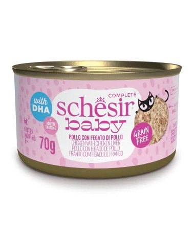 [SCINV21111003] Schesir Baby Kitten Wholefood Chicken With Chicken Liver Wet Cat Food Can 70g