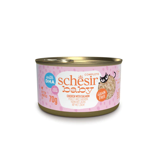 SchesirBabyKittenWholefoodChickenWithSalmonWetCatFoodCan70g