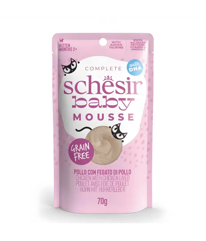 SchesirBabyMousseKittenChickenWithChickenLiverWetCatFoodPouch70g