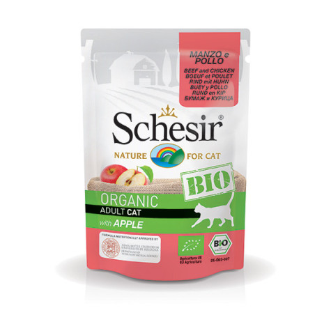 [C01064460] Schesir Bio Beef And Chicken With Apple Organic Wet Cat Food Can 85g