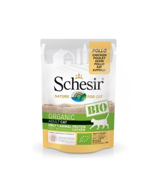 Schesir Bio Chicken Organic Wet Cat Food Can 85g