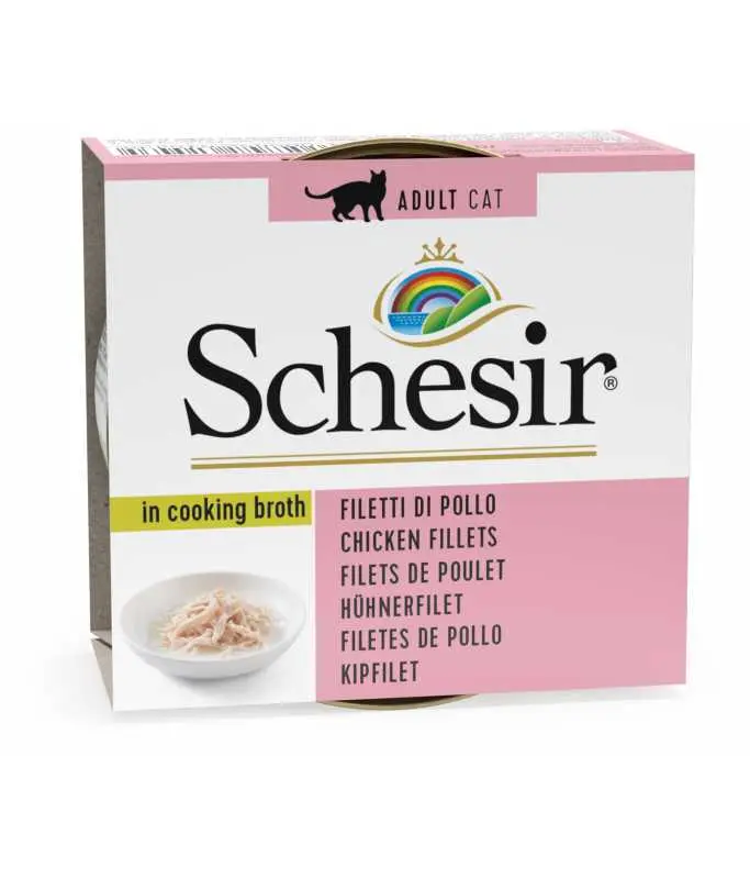 Schesir Broth Chicken Hydrating & Natural Wet Cat Food Can 70g