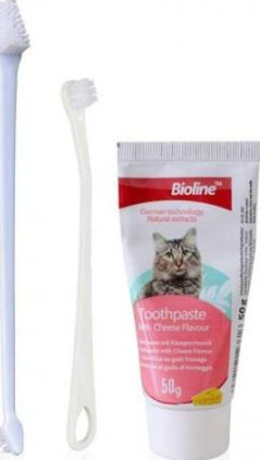 Bioline Cheese Flavor Dental Hygiene Oral Health Kit for Cats - 50g