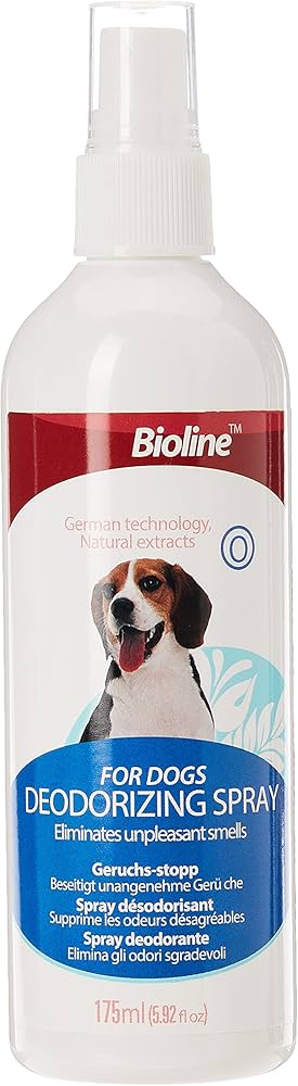 Bioline Deodorizing Dog Spray - 175ml Odor Neutralizer for Dogs & Environment