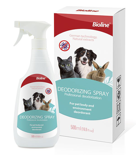 Bioline Deodorizing Odor Eliminator Spray for Pet Coat & Home - 500ml