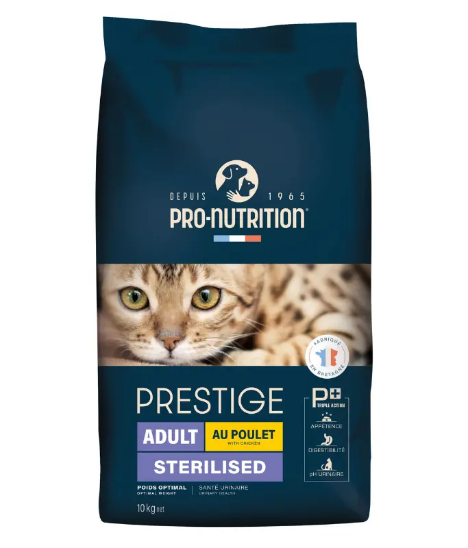 [203950] Pro Nutrition Prestige Adult Sterilised Chicken Dry Cat Food Bag 10kg