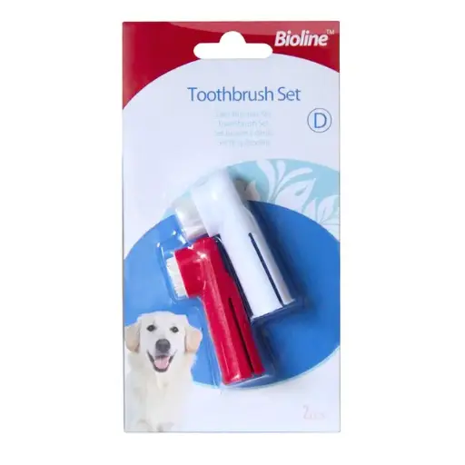 [6970117120561] Bioline Oral Health Finger Toothbrush Set for Pets - 2 Count