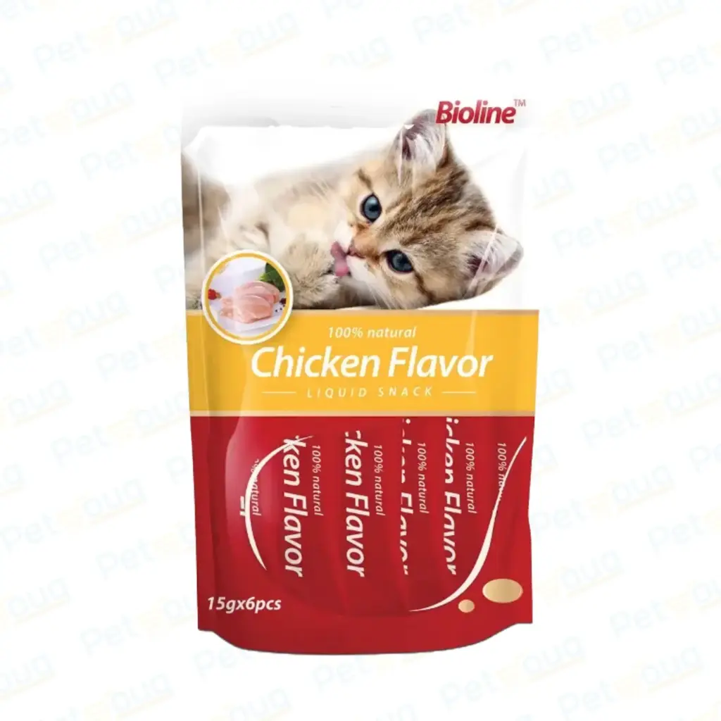 Bioline Liquid Cat Treats Chicken Immune & Liver Support Cat Treat Pouch 90g