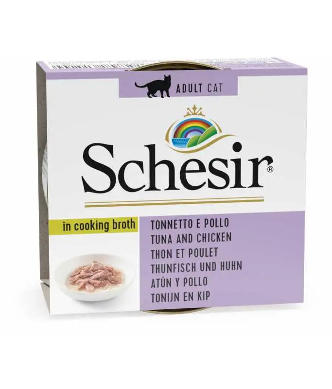 [C01064524] Schesir Broth Tuna With Chicken Savory Wet Cat Food Can 70g