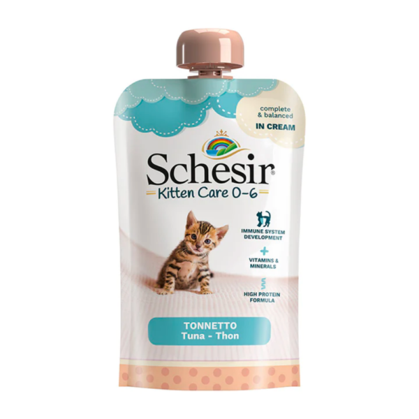 [C1072020] Schesir Cream 0-6 Tuna Smooth & Nutritious Wet Kitten Food Pouch 150g
