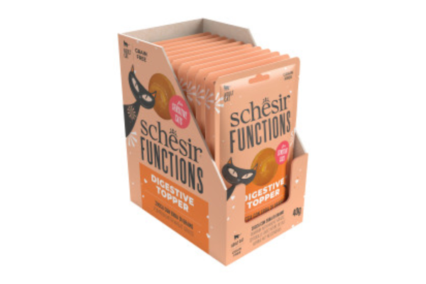 [SCINV25230104] Schesir Functions Cat Pouch Digestive Topper Pumpkin With Wheat Grass 40g - Digestive Support