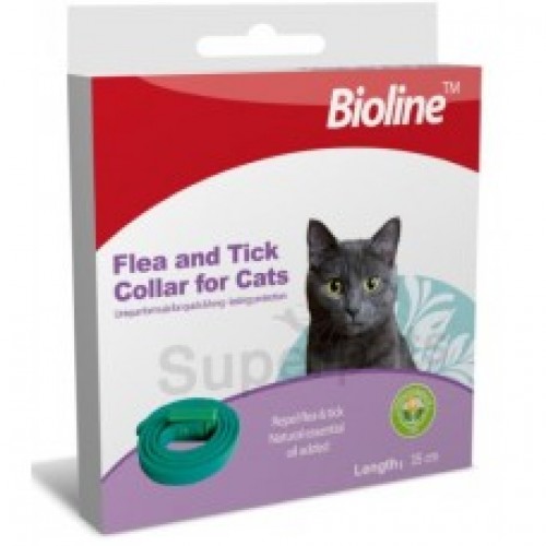 Bioline Reflective Natural Flea & Tick Cat Collar - 35cm