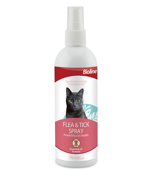[6970117124422] Bioline Neem Oil Natural Flea & Tick Spray for Cats - 175ml