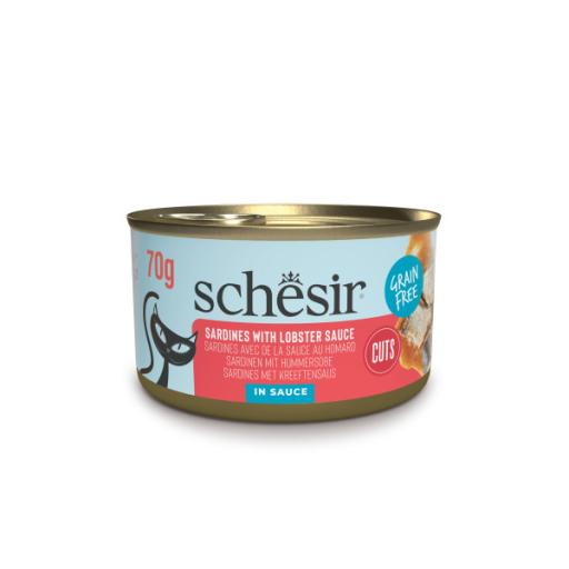 [SCINV21110203] Schesir Grill Wholefood Sardines In Lobster Sauce Luxury & Natural Wet Cat Food Can 70g