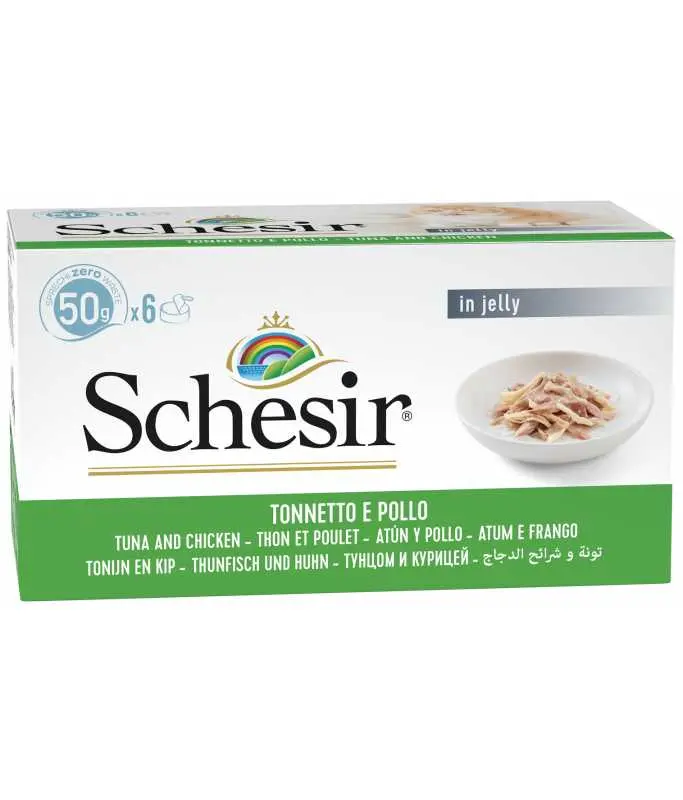 Schesir Multipack Can Tuna With Chicken Variety Pack Wet Cat Food Can 6x50g