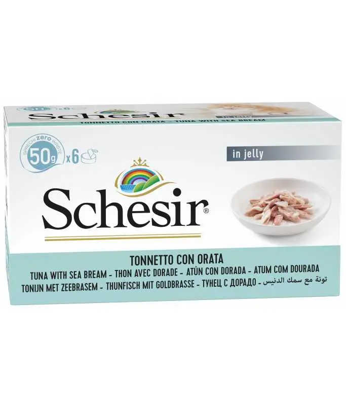 Schesir Multipack Can Tuna With Seabream Variety Pack Wet Cat Food Can 6x50g