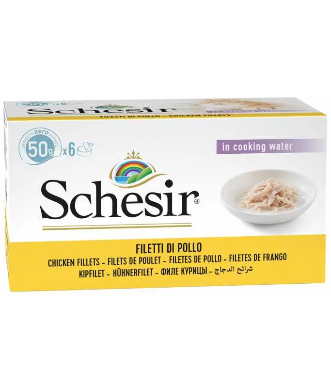 Schesir Multipack Can Wet Food Chicken Rice Natural Style Natural Variety Wet Cat Food Can 6x50g