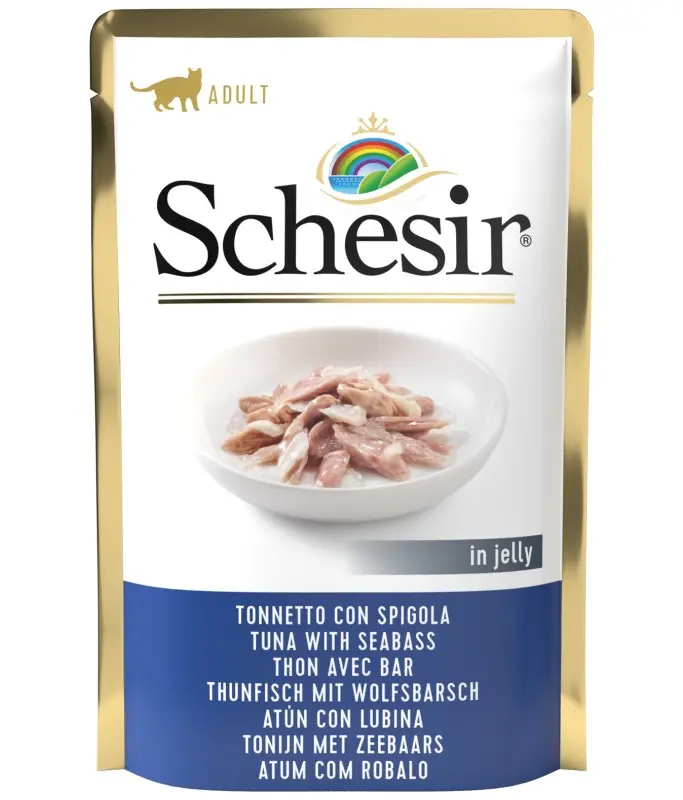 [SCPST21223404] Schesir Pouch Jelly Tuna With Seabass Gourmet & Natural Wet Cat Food Pouch 85g