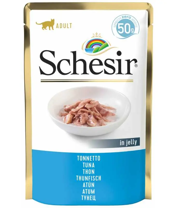 Schesir Pouch Wet Food Tuna Convenient & Natural Wet Cat Food Pouch 50g
