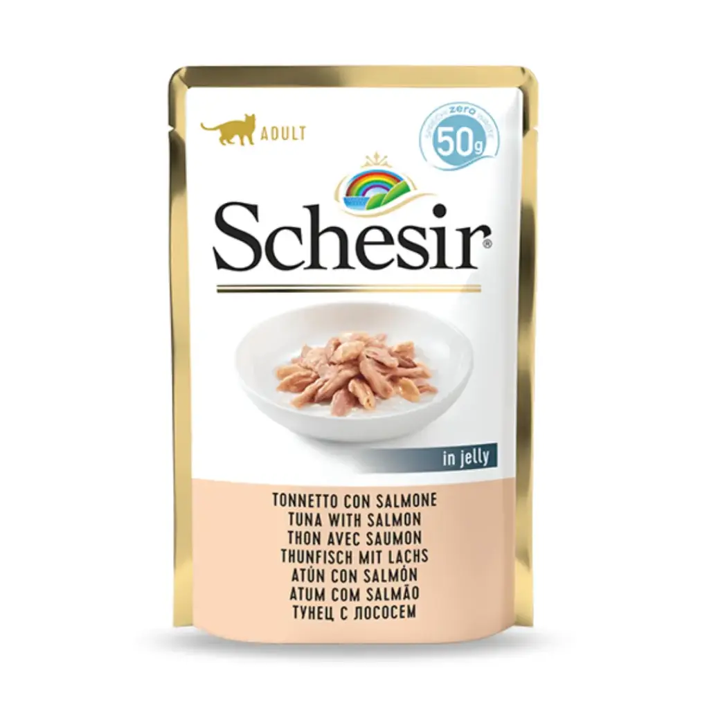 Schesir Pouch Wet Food Tuna With Salmon Rich & Natural Wet Cat Food Pouch 50g