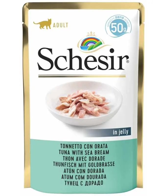 Schesir Pouch Wet Food Tuna With Seabream Delicious & Natural Wet Cat Food Pouch 50g