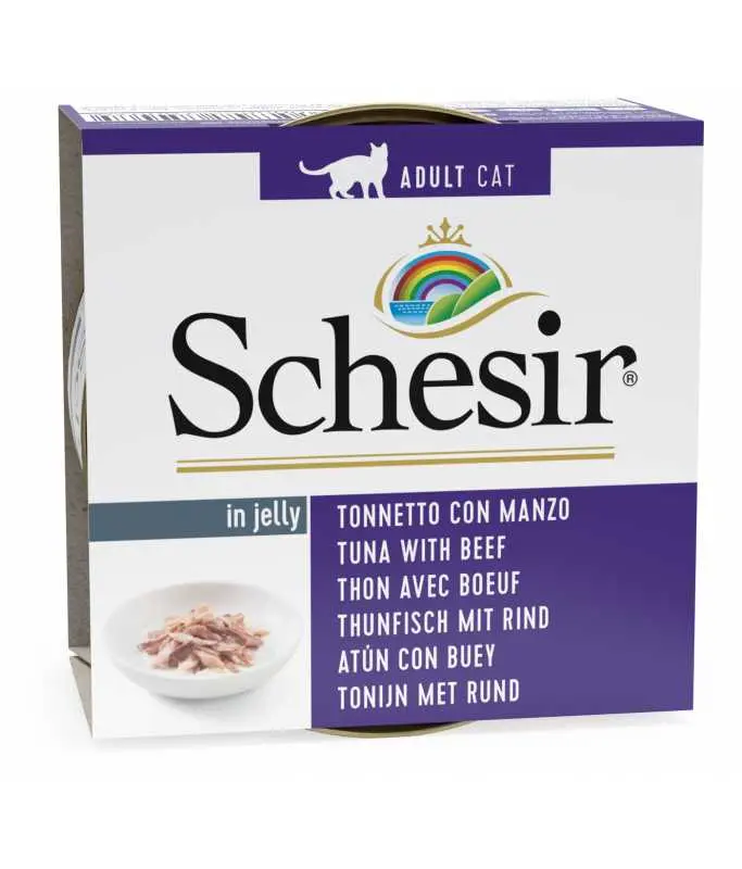 [SCPST21124103] Schesir Wet Food Tuna With Beef Fillets Rich & Natural Wet Cat Food Can 85g