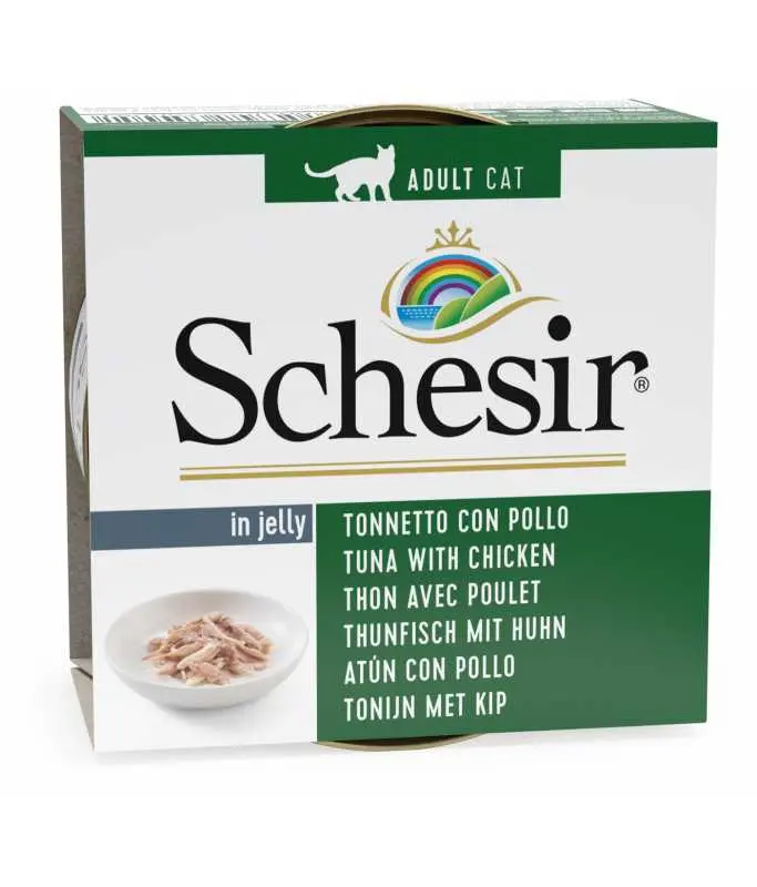 Schesir Wet Food Tuna With Chicken Fillets Delicious & Natural Wet Cat Food Can 85g