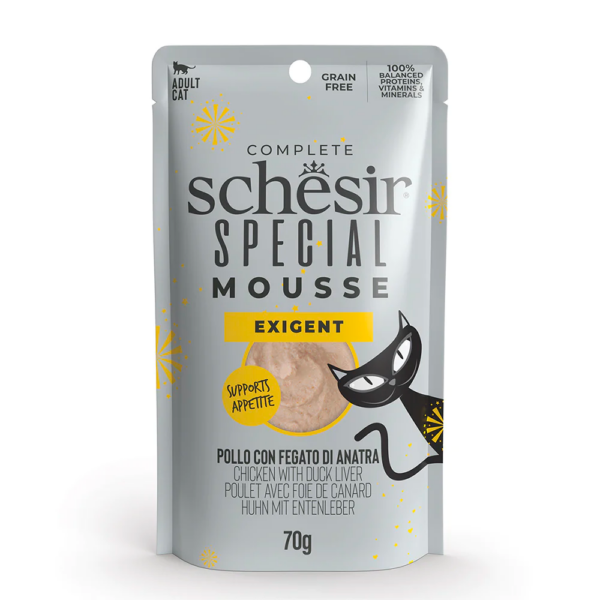 [SCINV21231004] Schesir Special Mousse Exigent Chicken With Duck Liver For Picky Eaters Wet Cat Food Can 70g