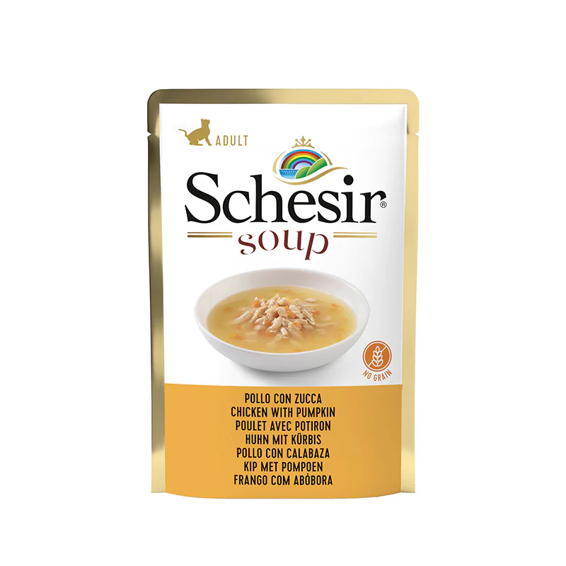 Schesir Wet Soup Chicken With Pumpkin Hydrating & Nutritious Wet Cat Soup Pouch 85g