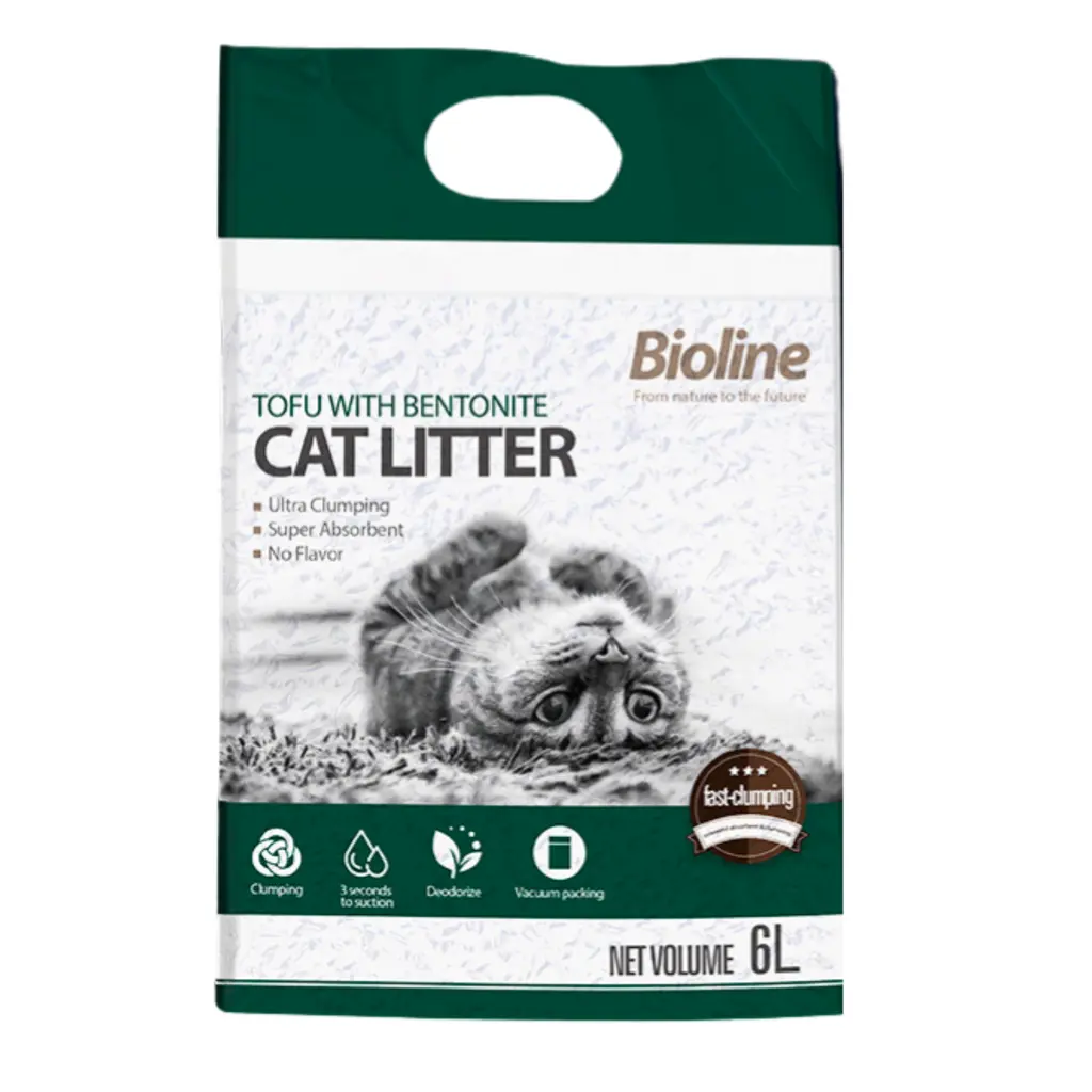 [6970117125535] Bioline Tofu & Bentonite Superior Clumping Cat Litter - 6L
