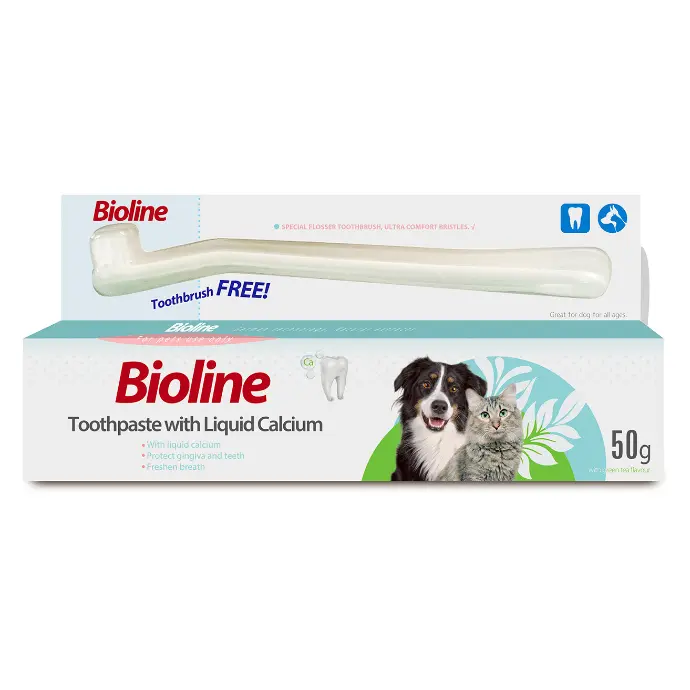 [6970117124194] Bioline Liquid Calcium Enriched Pet Toothpaste - 50g
