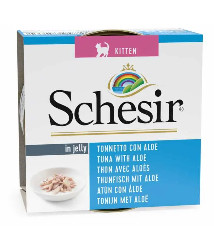 Schesir Wet Food Can Kitten Tuna With Aloe Gentle & Natural Wet Cat Food Can 85g