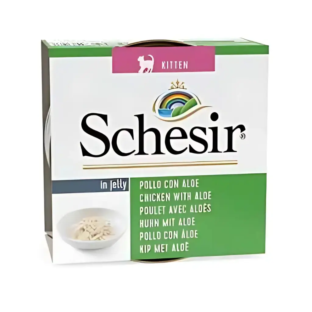 Schesir Wet Food Kitten Chicken Fillets With Aloe Gentle & Natural Wet Cat Food Can 85g