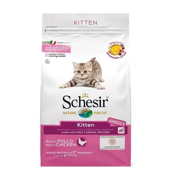 Schesir Dry food for kittens with a single protein source - Kitten Rich in Chicken - 1.5kg