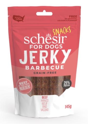 Schesir Grain-Free BBQ Beef Jerky Chewy Treats Pouch 145g