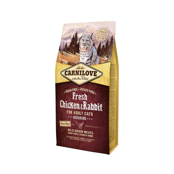 Carnilove Fresh Chicken & Rabbit Grain-Free Adult Dry Cat Food - 2kg (1.5 kg)