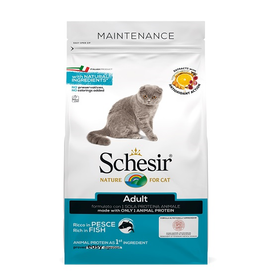 Schesir Cat Dry Food Maintenance with Fish-Adult[Weight - 1.5kg] (400 g)
