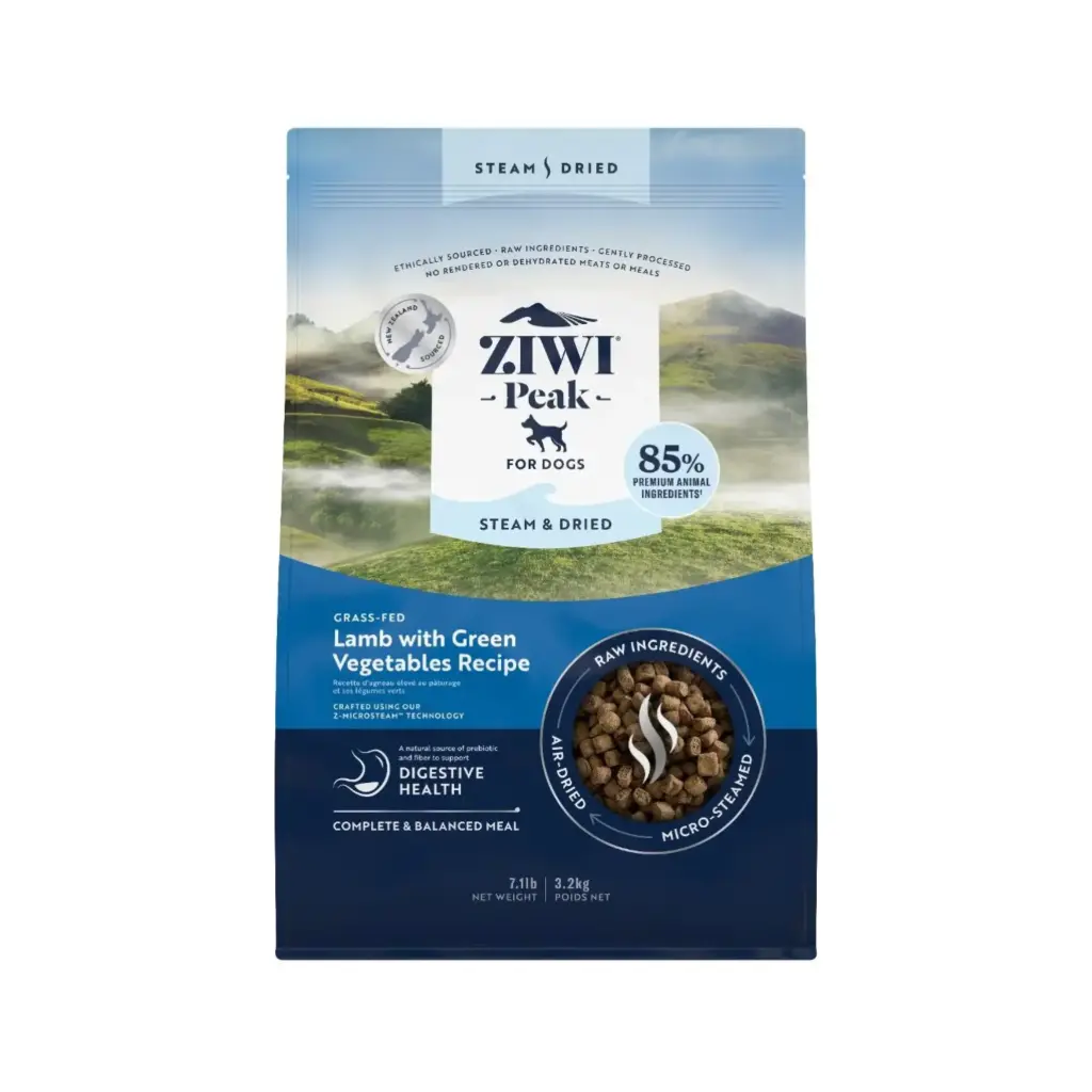 ZIWIPeakSteam&DriedGrass-FedLambwithGreenVegetablesRecipeDryDogFood