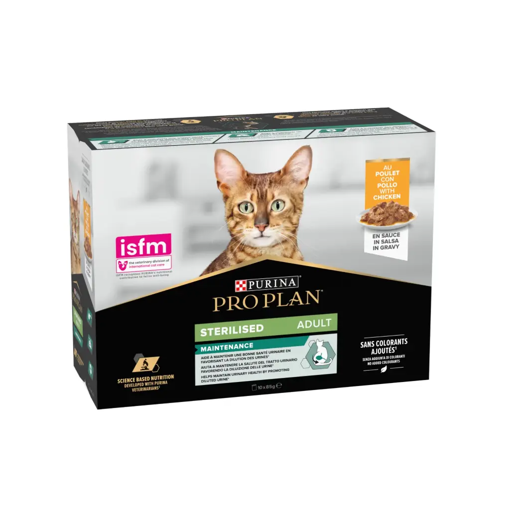 Purina Pro Plan - Sterilised Adult Wet Cat Food - Chicken in Gravy (10 x 80 g)