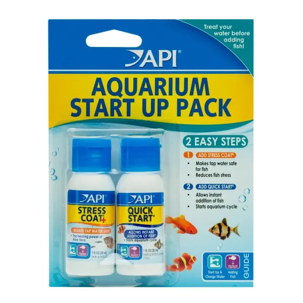 API Aquarium Start-Up Pack Stress Coat & Quick Start - 1oz + 1oz
