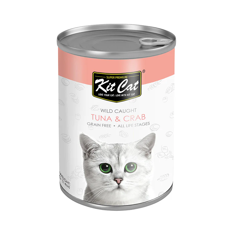 [4419] Kit Cat Wild Caught Tuna with Crab Canned Cat Food 400g (400 g)