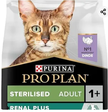 Purina Pro Plan Sterilised Adult Renal Plus Dry Cat Food with Turkey, 1.5 kg