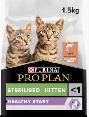 Purina Pro Plan - Sterilised Kitten Healthy Start, Dry Cat Food with Salmon, 1.5 kg
