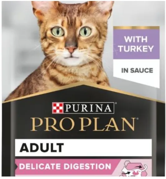 PRO PLAN DELICATE WET CAT FOOD WITH TURKEY GRILLED IN GRAVY 85g