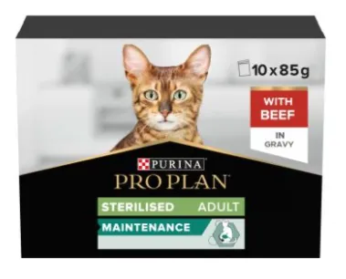 [12458106] Purina Pro Plan - Sterilised Wet Cat Food - Beef in Gravy (10 x 85 g)